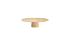 Table basse Anchor de Wewood en chêne et marbre travertin, vue de face centrée sur fond blanc