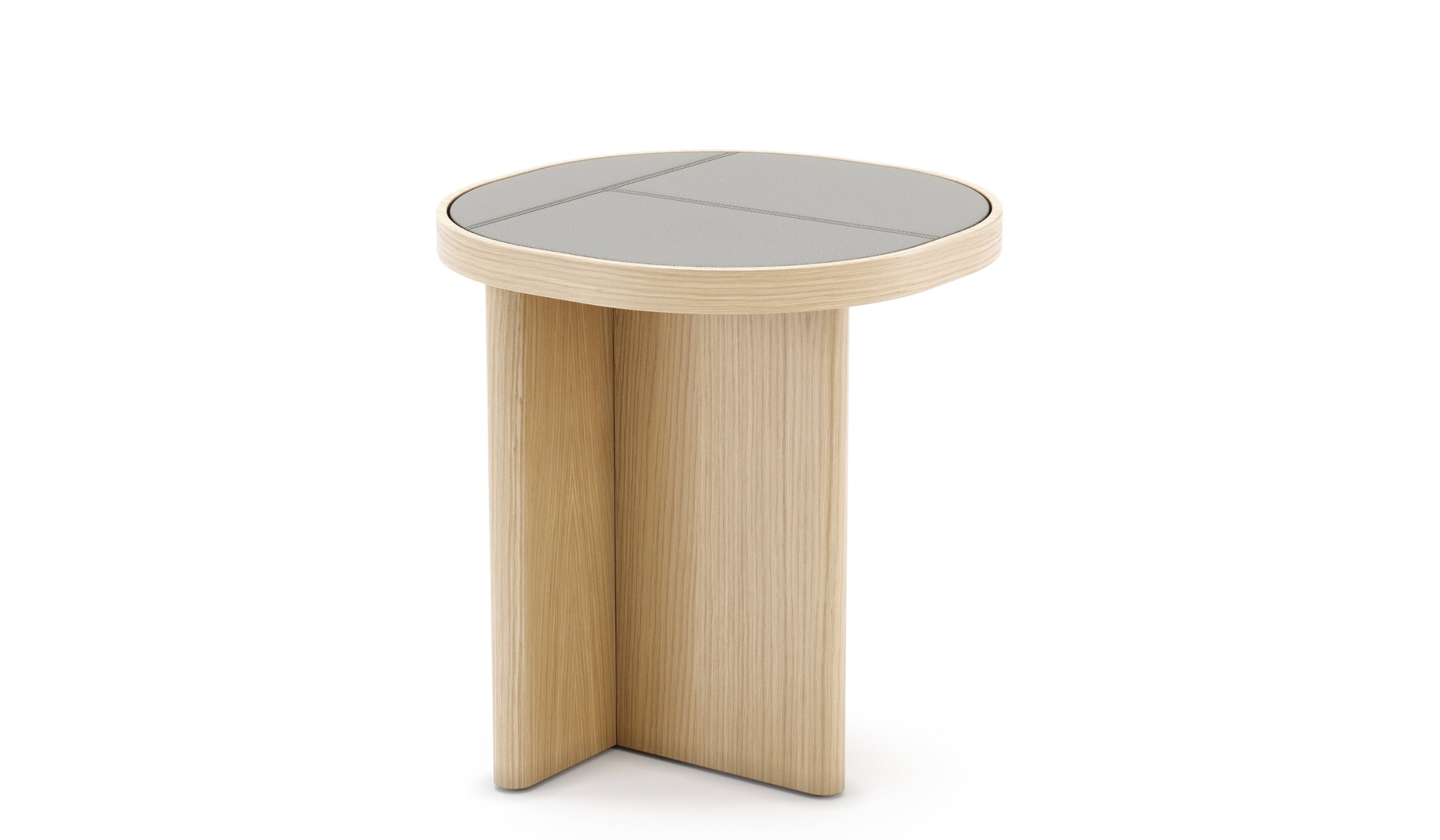 Gilbert - Side table, natural oak, elephant leather finish, S