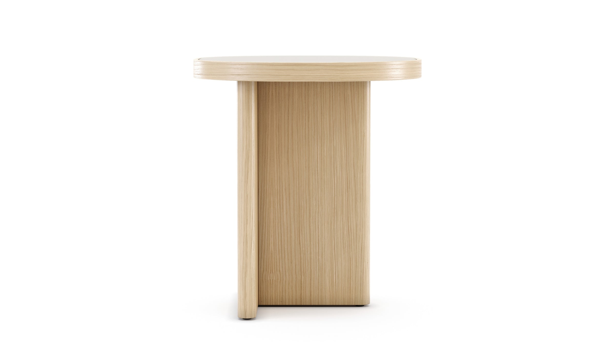 Gilbert - Table d'appoint, chêne naturel, laqué taupe, S