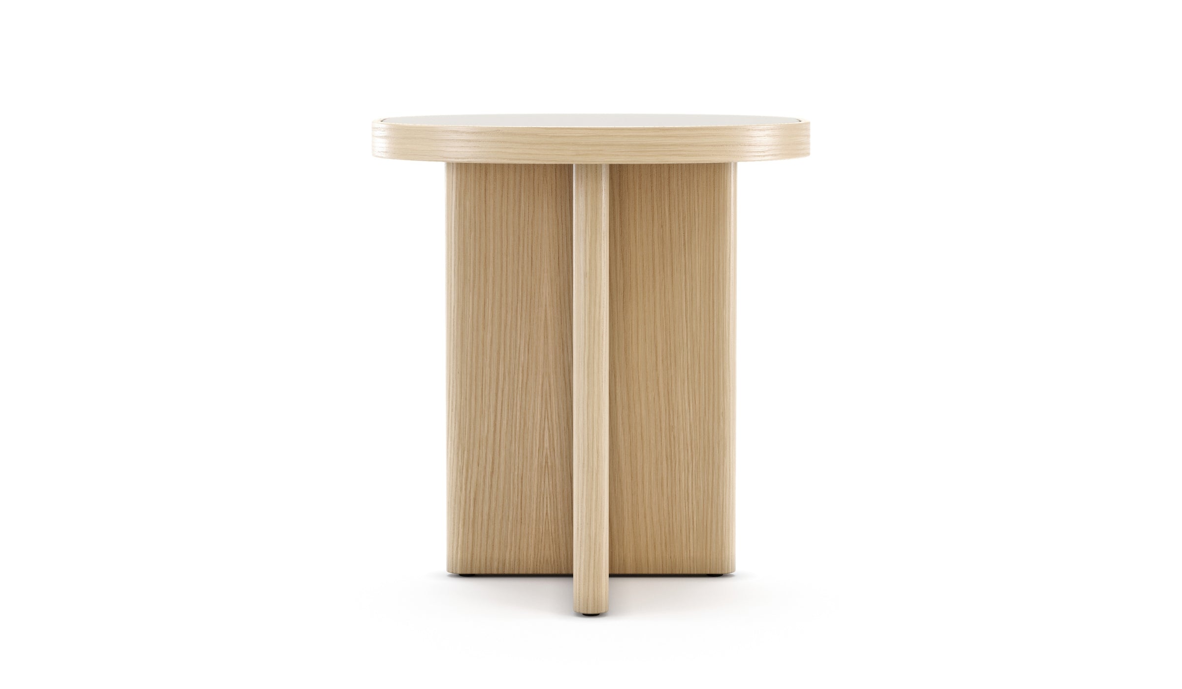 Gilbert - Table d'appoint, chêne naturel, laqué taupe, S