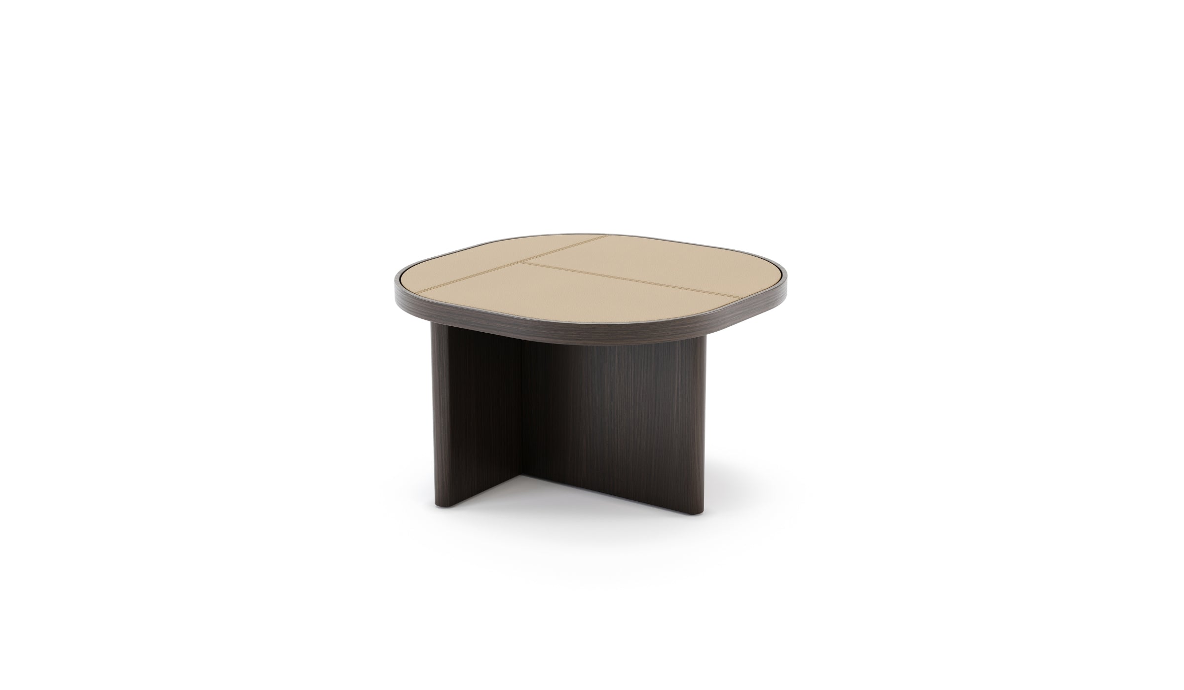 Gilbert - Side table, smoked oak, terra leather finish, M