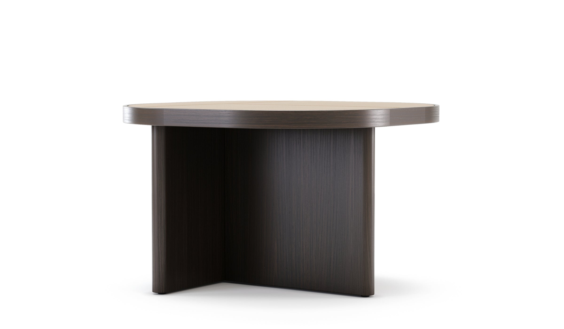 Gilbert - Side table, smoked oak, terra leather finish, M