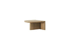 Table basse Re-Form de Wewood en chêne massif, bois clair, vue de 3/4 sur fond blanc