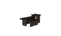 Ensemble de tables Rigoles de WeWood en chêne brun, trois hauteurs au design organique, vue en perspective sur fond blanc
