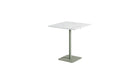 Table de bistrot carrée Moka, plastique recyclé et acier gris eucalyptus