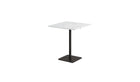 Table de bistrot carrée Moka, plastique recyclé et acier noir graphite