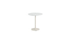 Table de bistrot ronde Moka, plastique recyclé, acier blanc crème