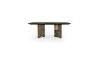 Tetris Italian design dining table, in Laguna oak wood &amp; oxidized bronze legs