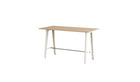 Table haute New Modern, 90 cm, 6 personnes - 160x95 cm, blanc crème