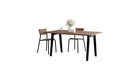 Table New Modern, 6 personnes, noyer et acier noir graphite