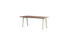 Table New Modern, 8 personnes, noyer et acier blanc crème