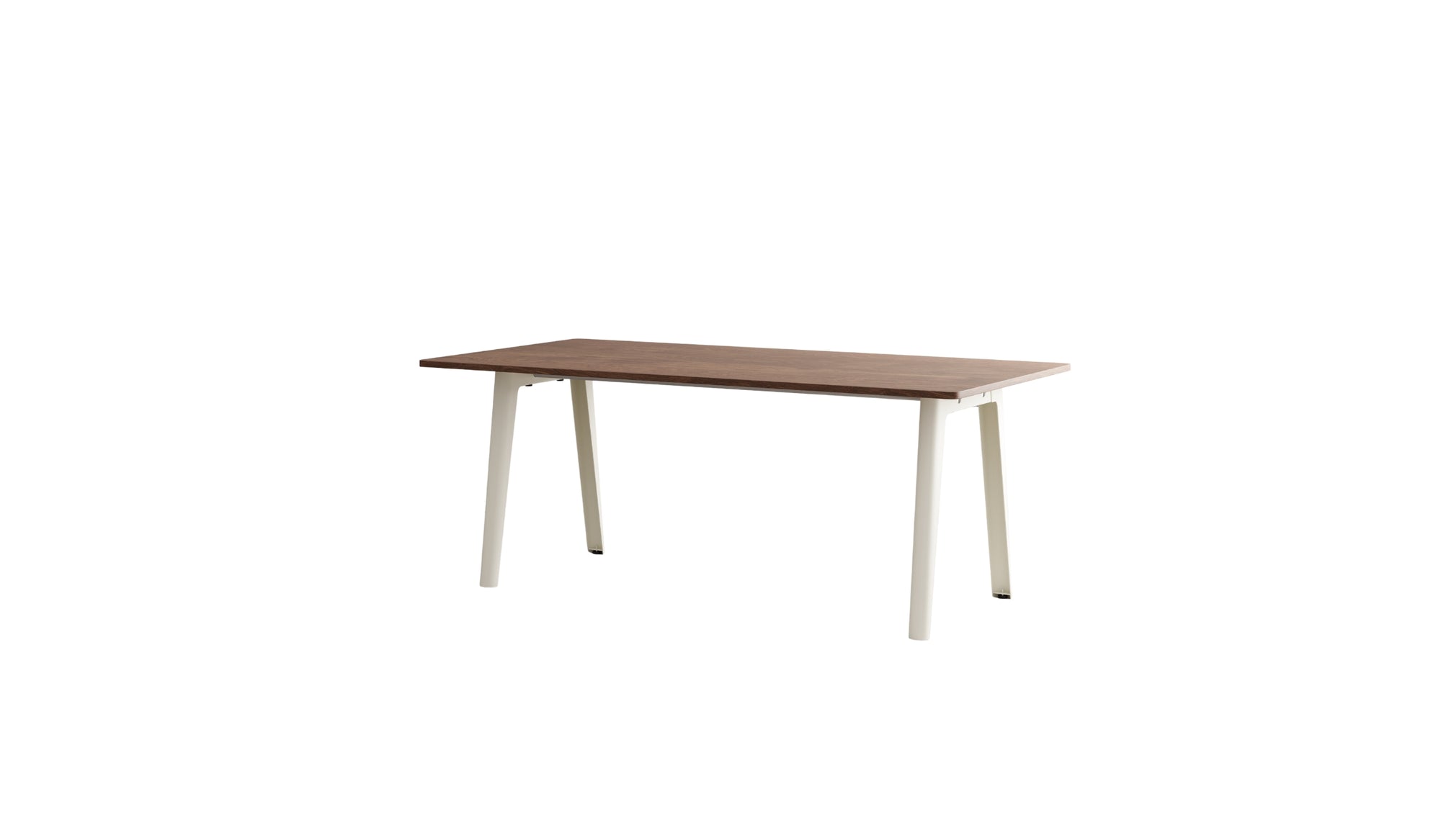 Table New Modern, 8 personnes, noyer et acier blanc crème
