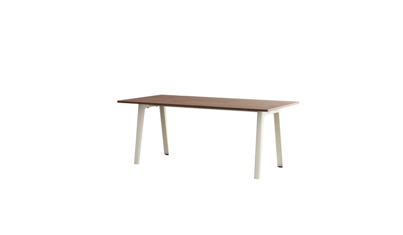 Table New Modern, 8 personnes, noyer et acier blanc crème