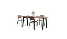 Table New Modern, 8 personnes, noyer et acier noir graphite