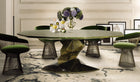 Bonsai - Modern design dining table with luxurious green mahogany finish