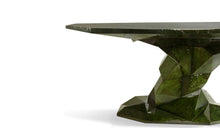 Bonsai - Modern design dining table with luxurious green mahogany finish