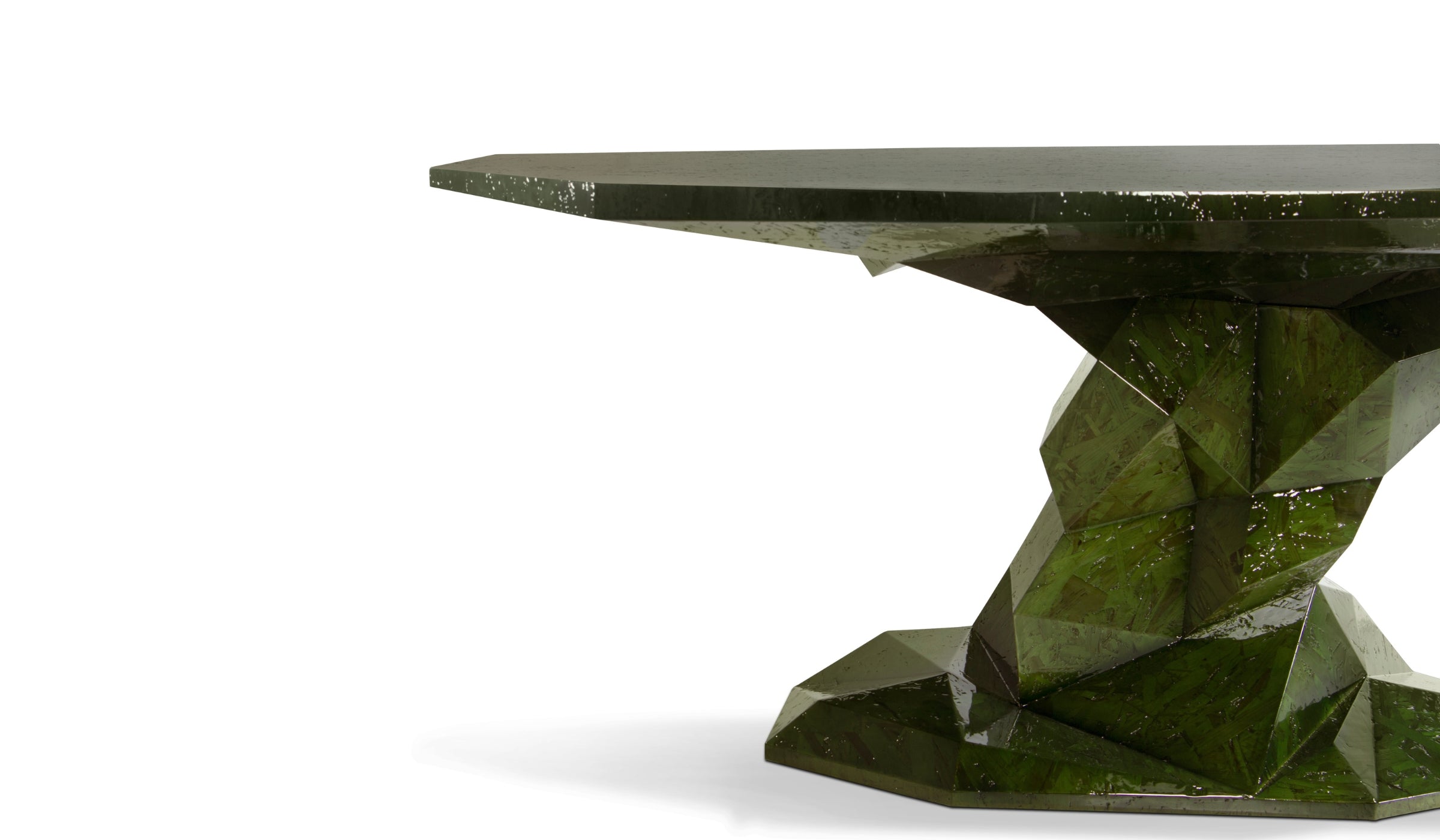 Bonsai - Modern design dining table with luxurious green mahogany finish