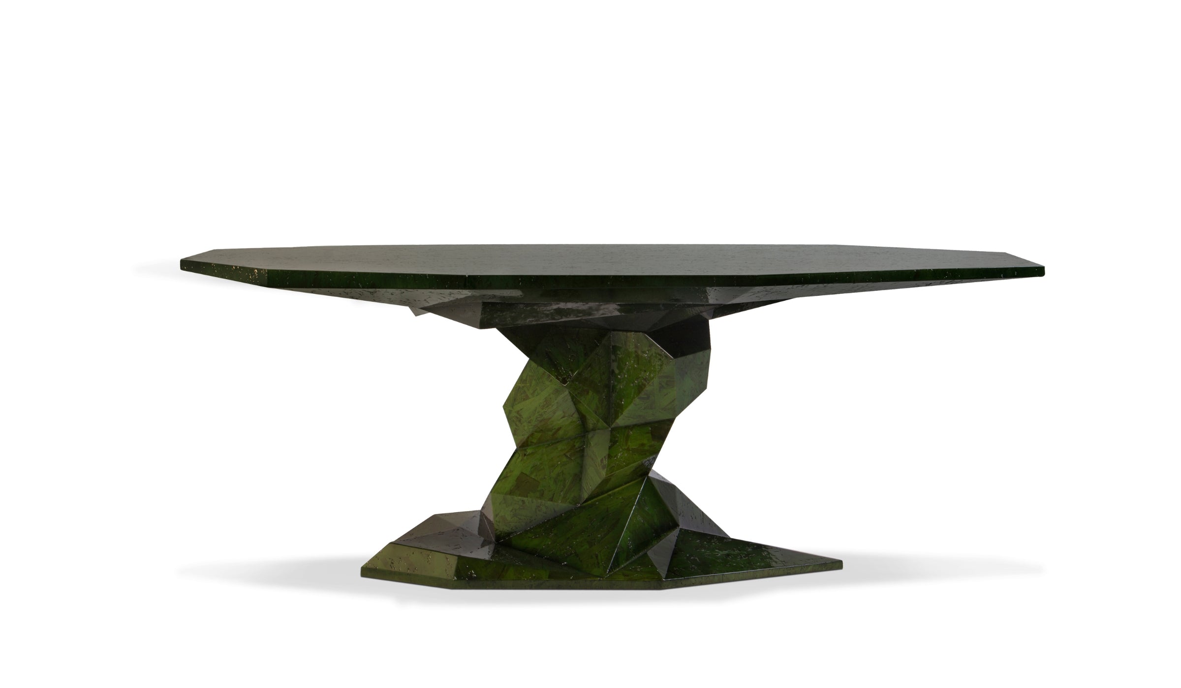 Bonsai - Modern design dining table with luxurious green mahogany finish