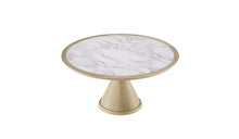 Table ronde Vasco Wewood en chêne et céramique blanche veinée, vue en plongée sur fond blanc, plateau 150 cm