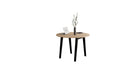 Table ronde New Modern, bois et acier noir graphite