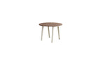 Table ronde New Modern, noyer et acier blanc crème