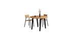 Table ronde New Modern, bois recyclé et acier noir graphite