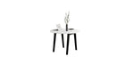 Table ronde New Modern, plastique recyclé blanc et acier gris eucalyptus
