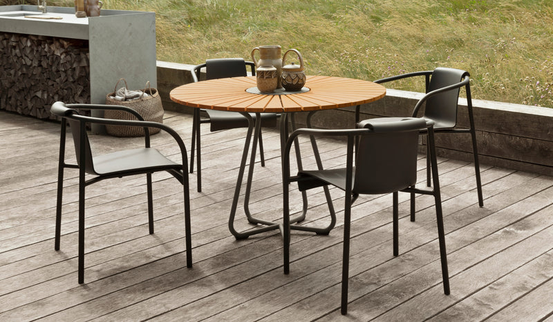 Table de repas outdoor-Circle - Table à manger extérieur en bambou, Ø 110cm--NOVINEA-HOUE