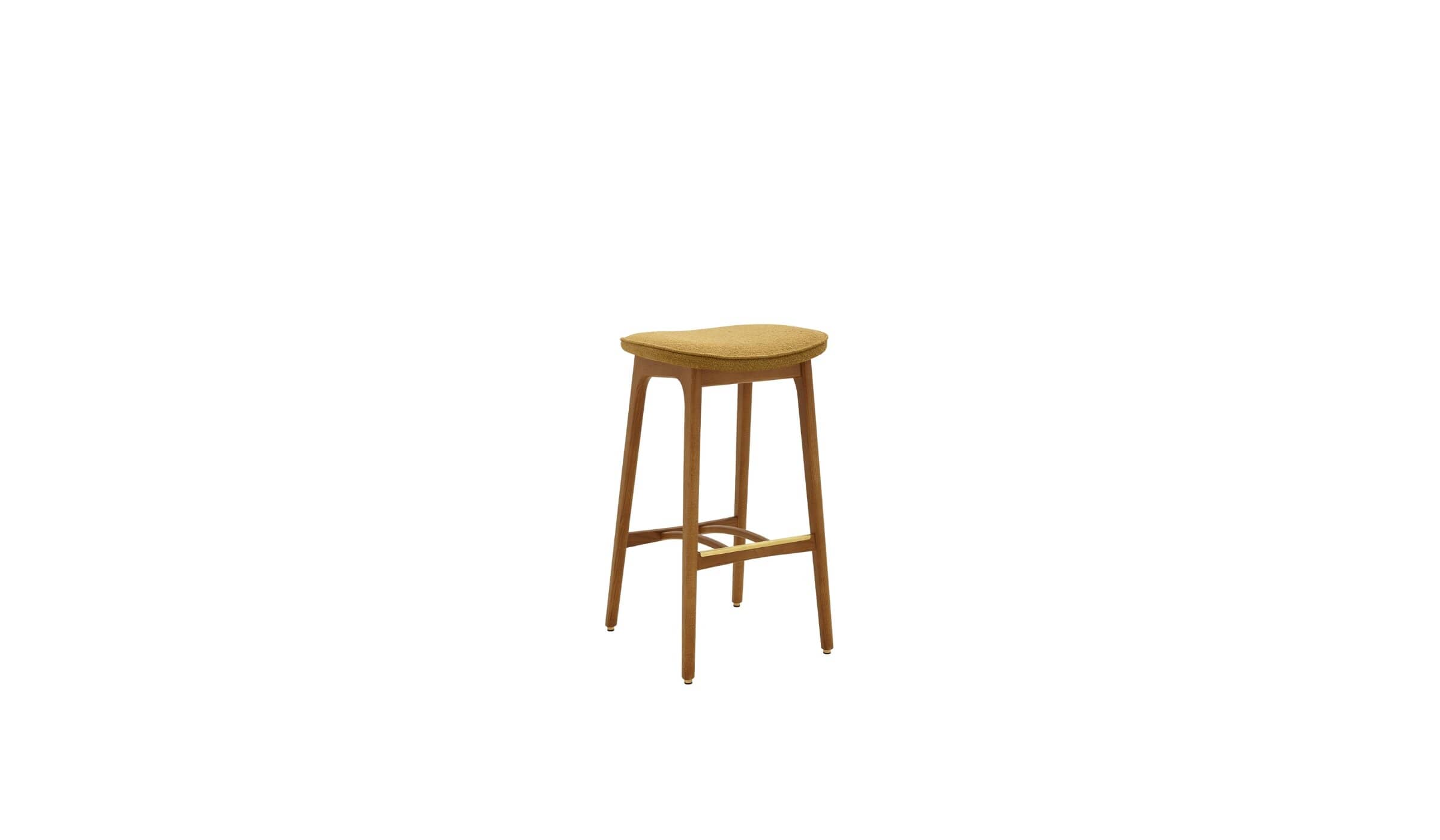 Tabouret de bar écoconçu 200-190 Basic, tissu bouclé moutarde