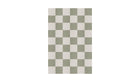 Green and white checkered Chess rug in natural wool