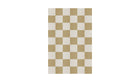 Chess rug with yellow and white checks in natural wool