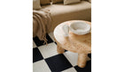 Black and white checkered Chess rug in natural wool