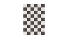 Black and white checkered Chess rug in natural wool