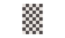 Black and white checkered Chess rug in natural wool