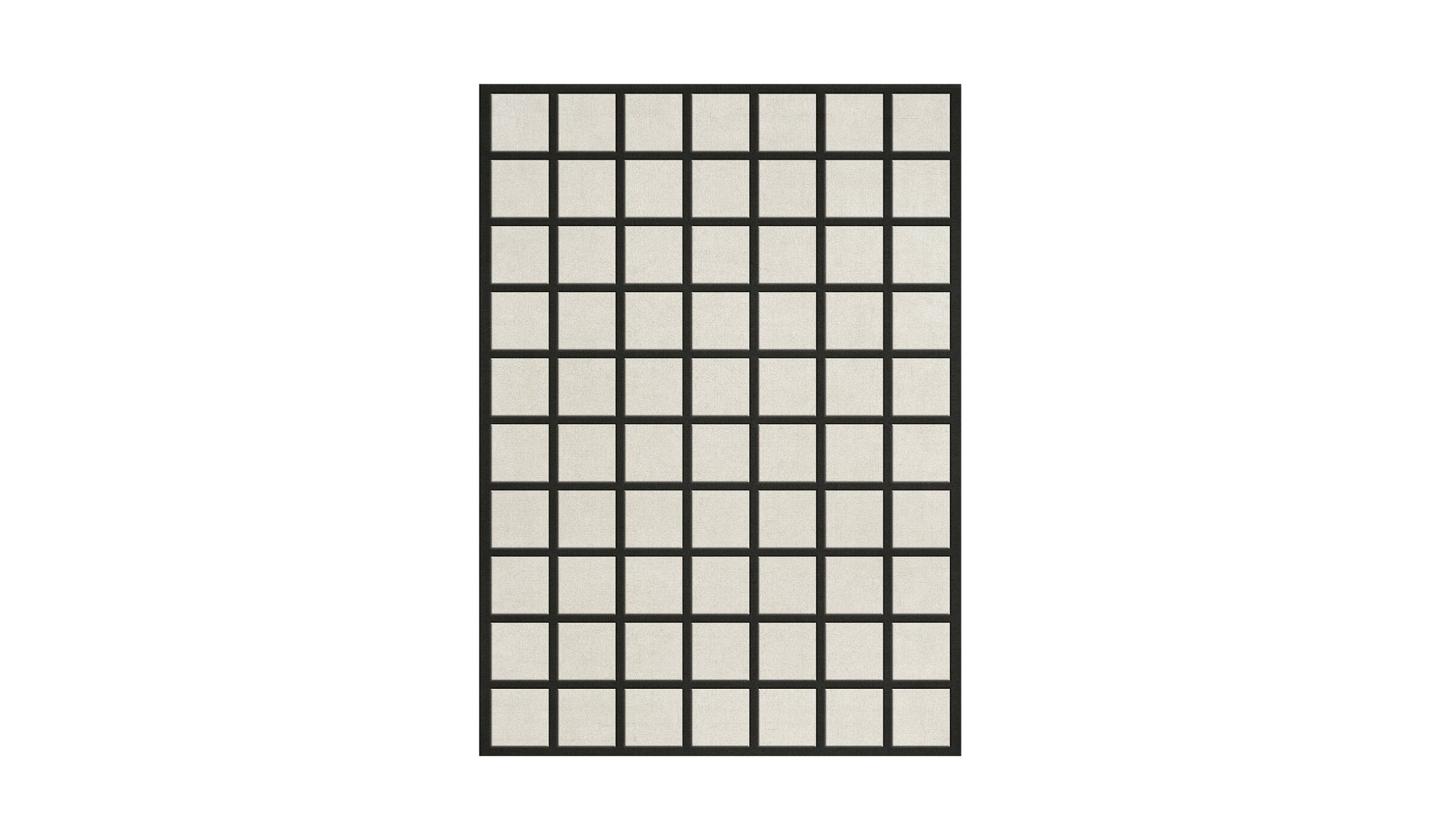 Avenue Checked rug, in wool and geometric shapes, white