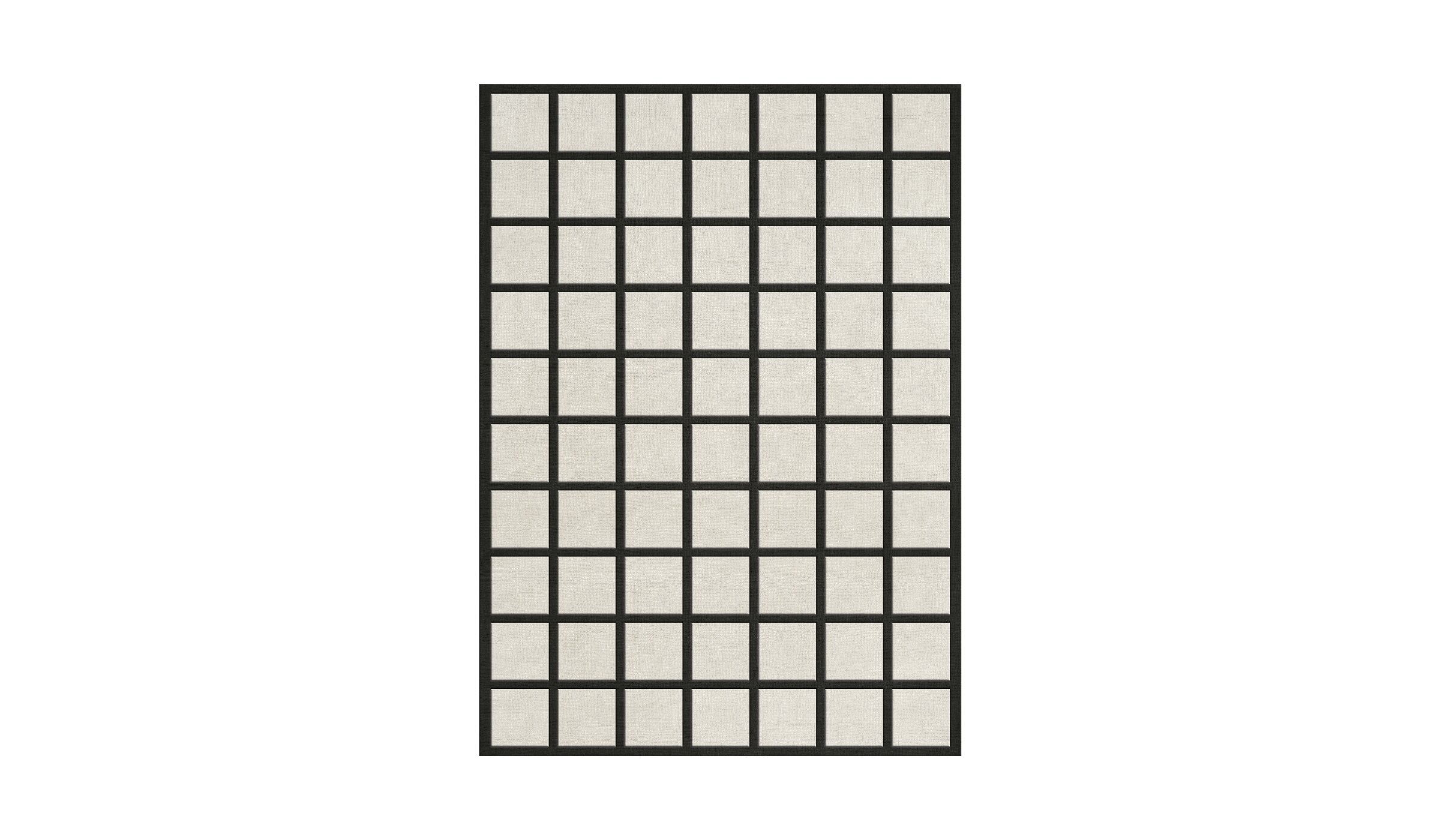 Tapis Avenue Checked, en laine et formes géométriques, blanc