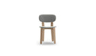 Chaise Triku, en bois massif, assise et dossier tapissés, gris