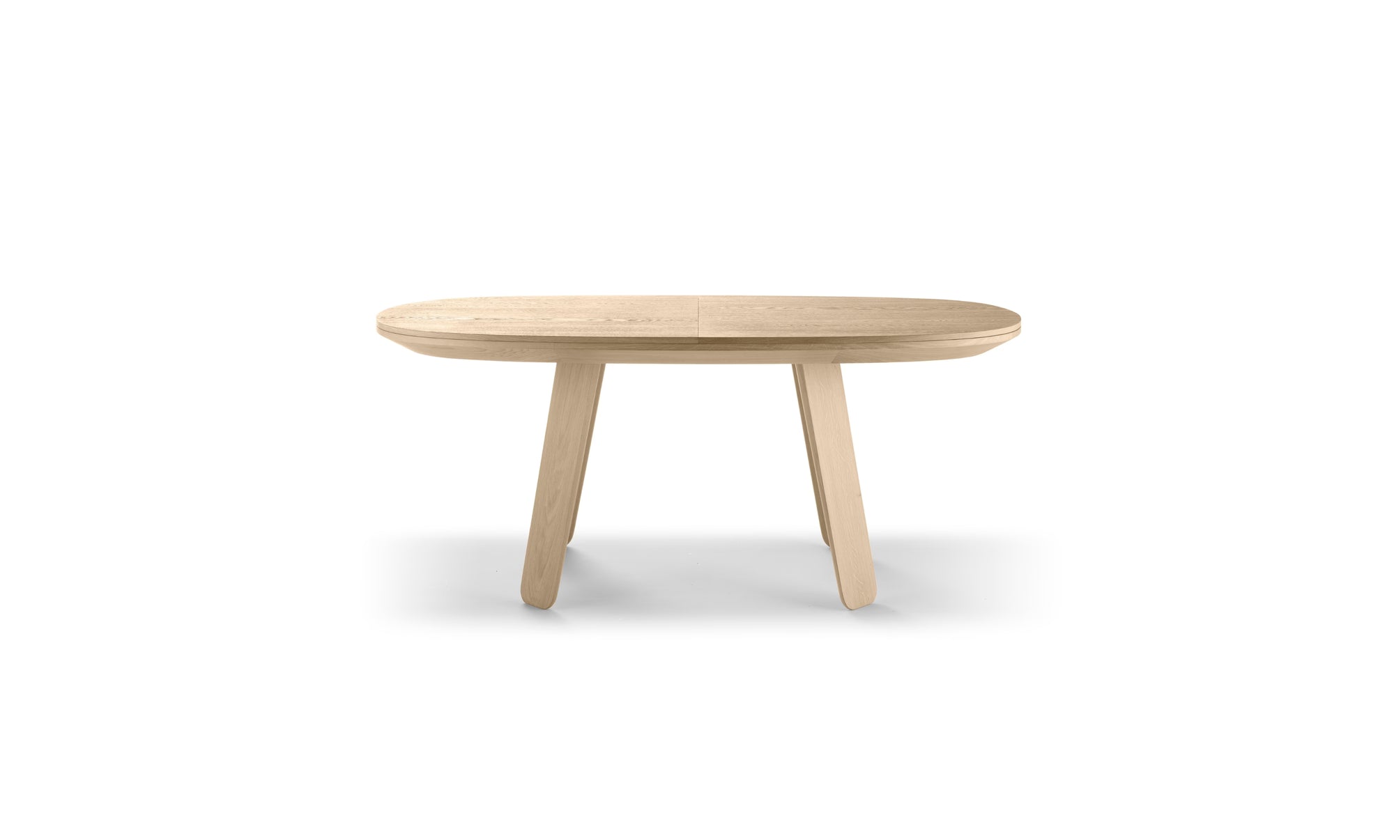 Table ovale Triku, en chêne massif, extensible