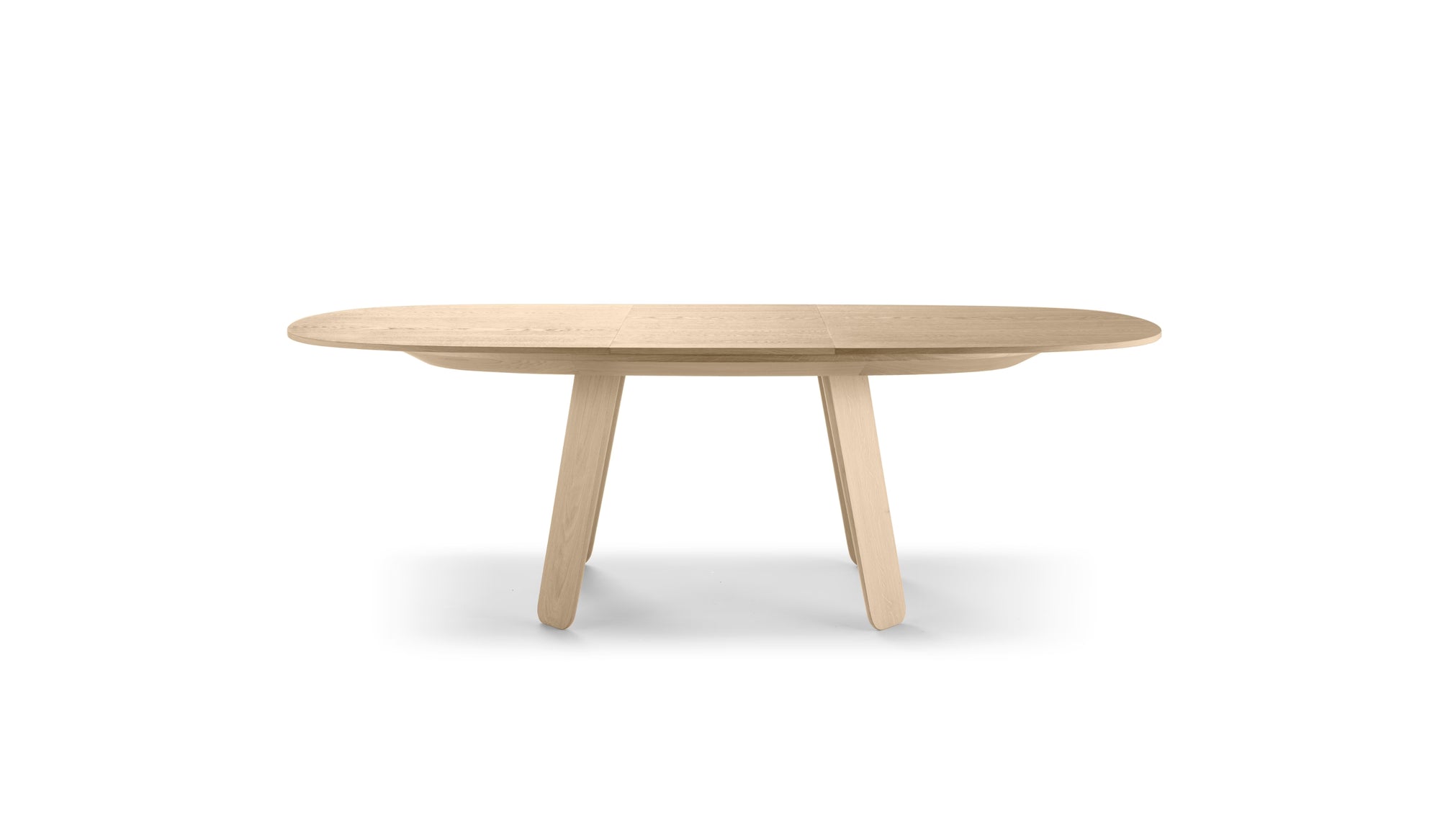 Table ovale Triku, en chêne massif, extensible