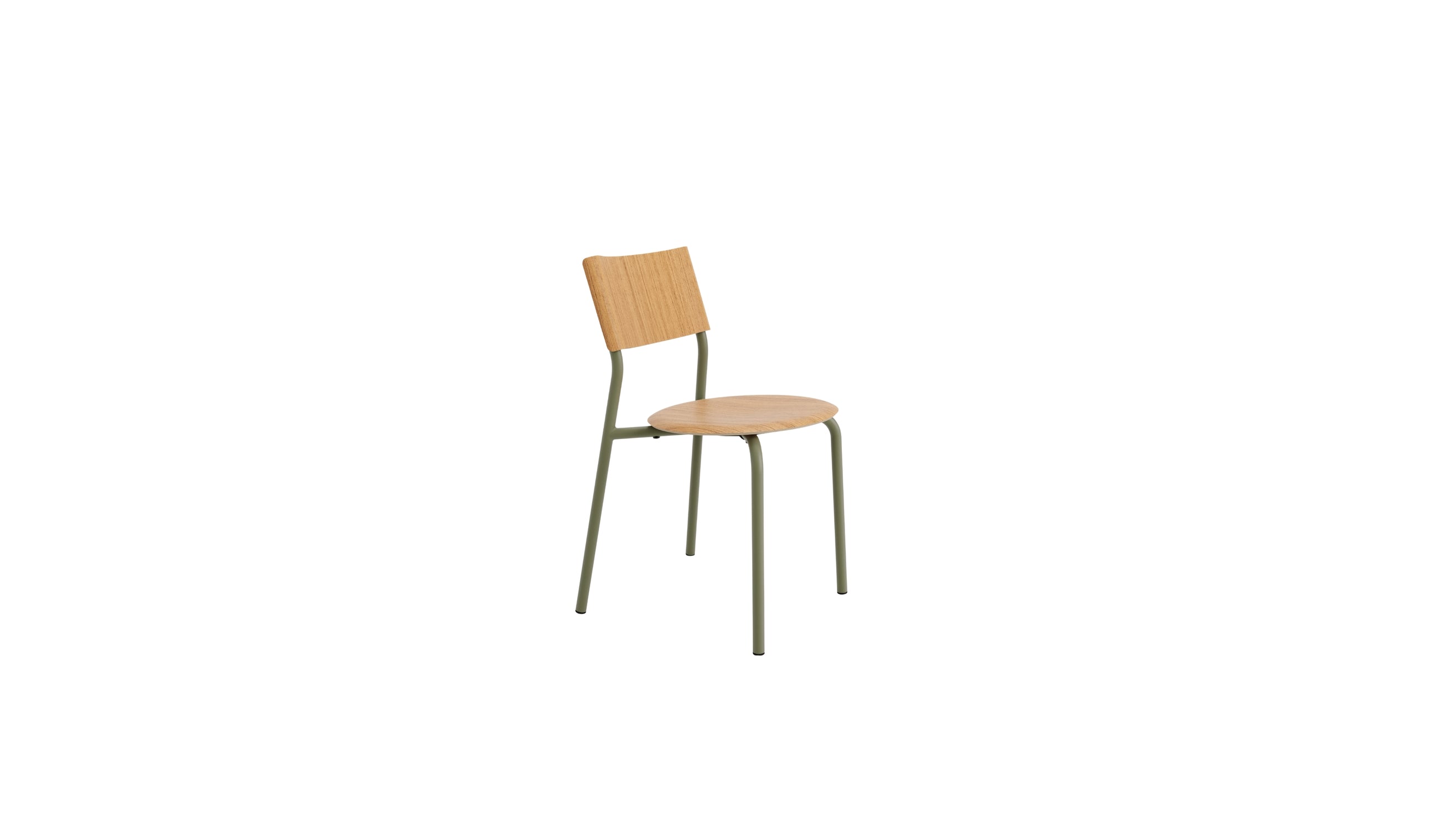 SSD chair in oak and khaki green steel